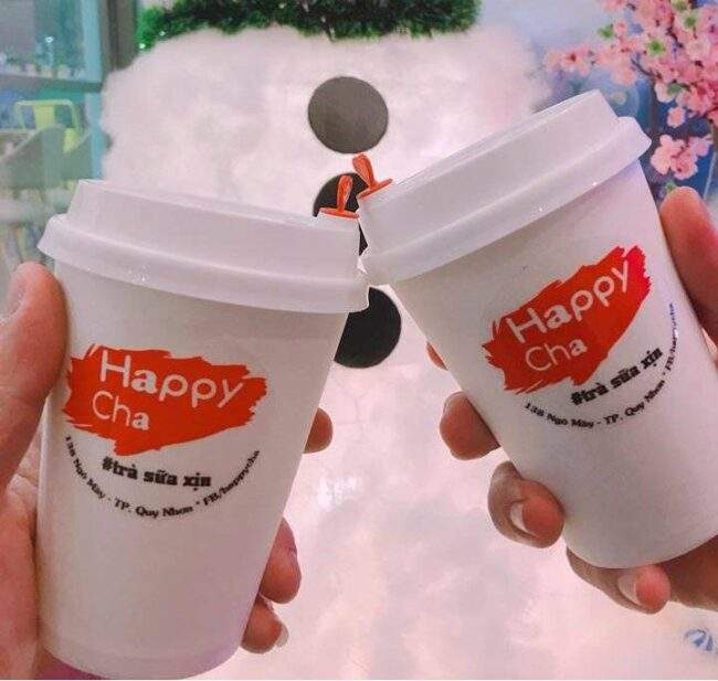 Trà sữa nóng Quy Nhơn siêu ngon tại Happy Cha - Ảnh: Happy Cha