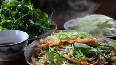 Bánh xèo tôm nhảy Mỹ Cang Tuy Phước