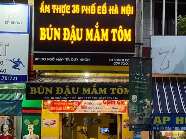 Bún đậu mắm tôm Quy Nhơn. Ảnh: Bún Đậu 36 Phố Cổ Hà Nội