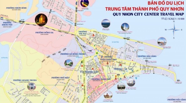 Bản đồ cầm tay du lịch Quy Nhơn. Ảnh sưu tầm