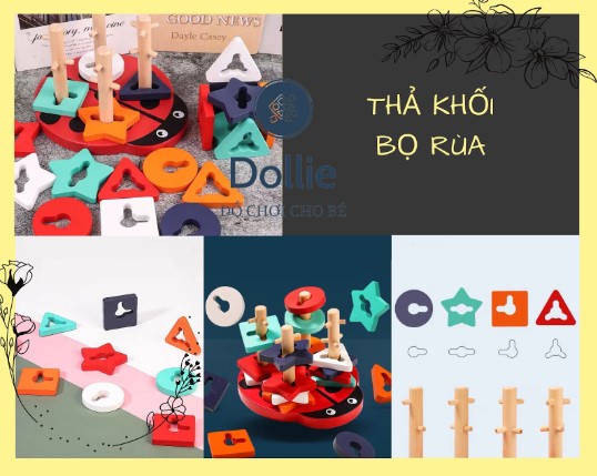 Bộ đồ chơi thả khối dành cho trẻ trên 12 tháng tuổi giúp bé thông minh - Ảnh Dollie